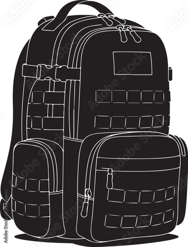Vector illustration of a black backpack