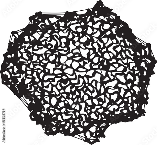 Black scribbles chaotic mass vector illustration