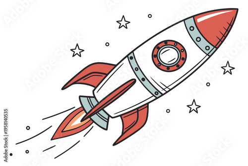 space rocket vector illustration