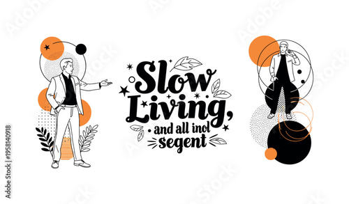 celebrity gesturing to crowd abstract circles lines and geometric shapes representing public engagement and posing black and white retro human silhouette with