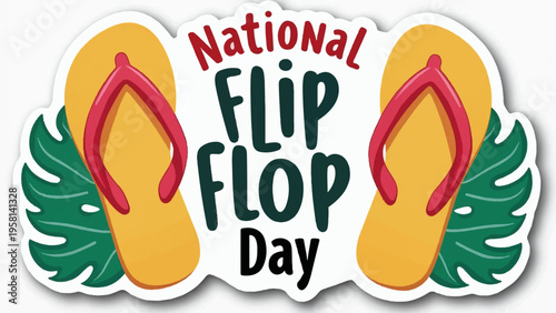 National Flip Flop Day vector illustration