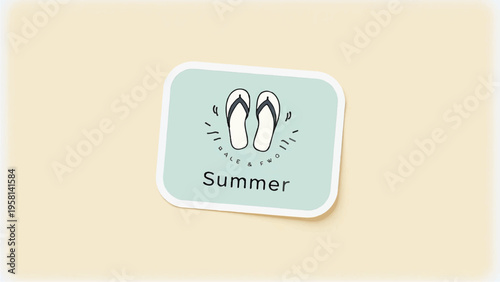 Summer flip flop icon vector