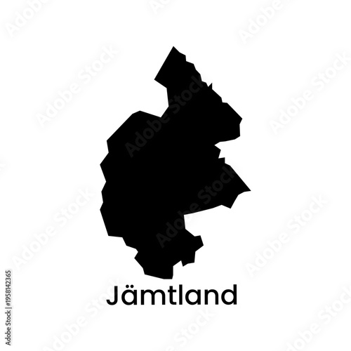 Tableau sur toile Jämtland Map Silhouette Region Sweden Vector