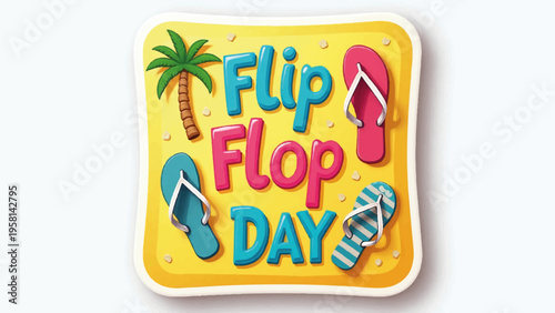 Flip Flop Day icon vector illustration