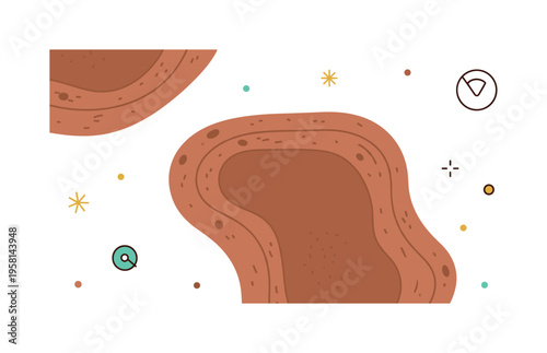 Natural clay pattern represented by smooth rounded patches and subtle grain like details suggesting handmade materials and raw surfaces. Calm earthy