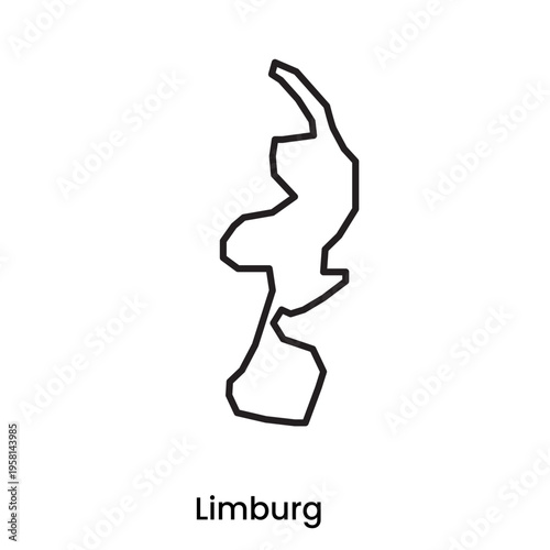 Limburg Netherlands Region Outline Map Vector Illustration
