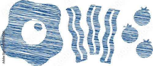 Breakfast Food Doodle Icons Illustration