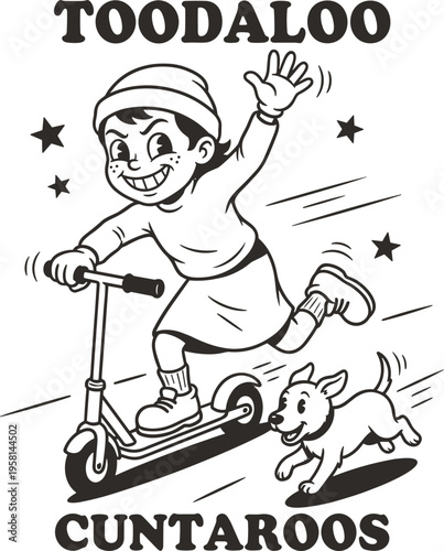 Toodaloo Cuntaroos Svg, Kid Scooter Dog Svg
