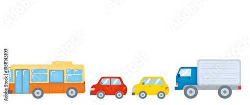車のイラスト背景素材|車・トラック・バス/デコレーション向け素材/Car illustration background material
