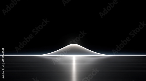 Futuristic smart home concept with glowing dome structure, minimalistic design, and reflective surface, evoking calm and innovation