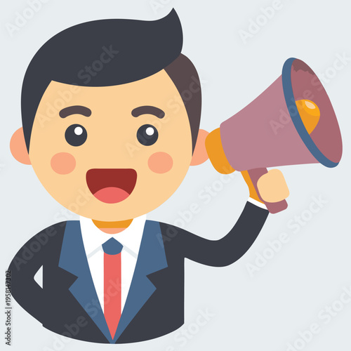  Announcement and Promotion Concept with Speaker and Loudspeaker