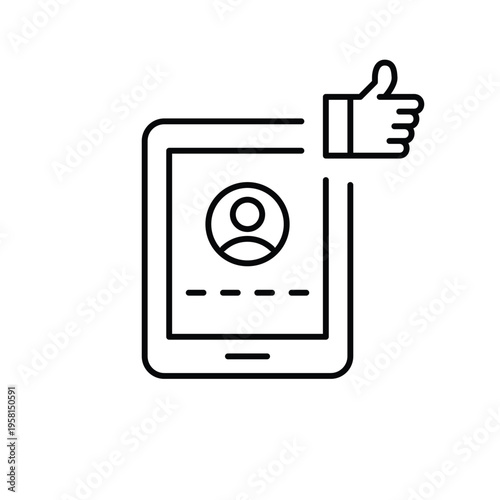 User login, tablet and like. Pixel perfect, editable stroke vector icon