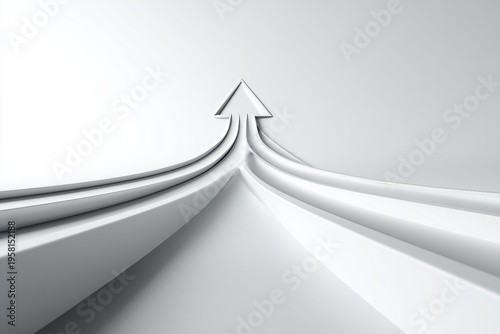 Abstract arrows merging upward direction concept