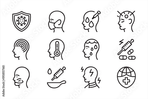 Hospital Care and Treatment Icon Collection for Healthcare Design