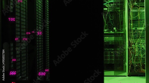 Vertical video: Starting diagnostic, center panel shifting magenta numbers in row with rack wires