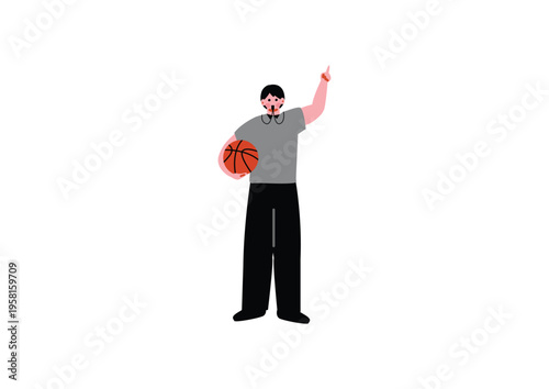 バスケの審判のイラスト