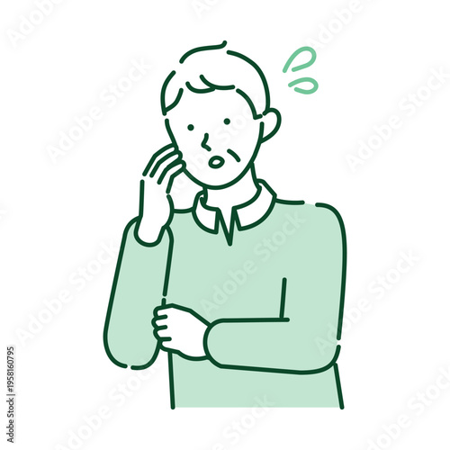 Senior man feeling panicked and confused by unexpected troubles or digital problems line art illustration of an elderly man with frantic expression