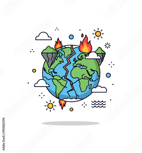 Climate change visualized through surreal art melting glaciers flowing into abstract oceans representing polar ice loss, rising seas, and ecological urgency.