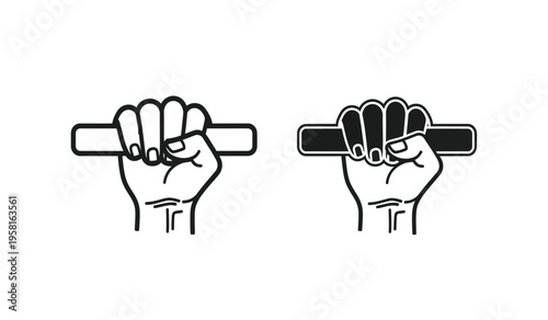 Silhouette of hands holding dumbbells in different grip styles