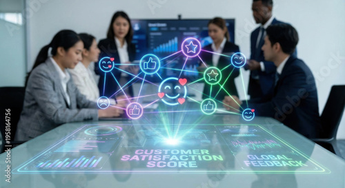 Digital Holographic Chain Displaying Team Mood and Sentiment.