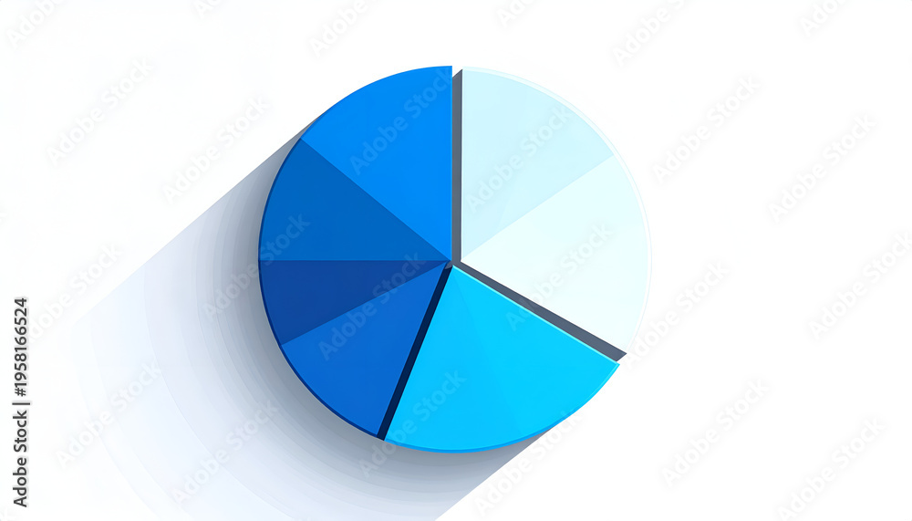 Obraz premium Pie chart showing business analytics and market share information in segments