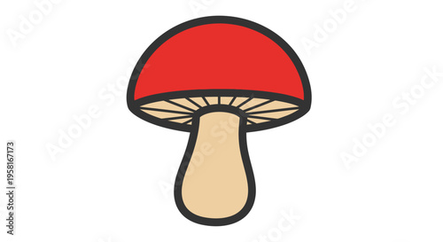 Colorful cartoon mushroom illustration.