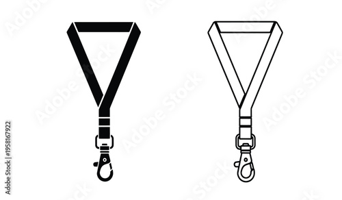 Tableau sur toile Silhouette of two triangular lanyard designs with clips