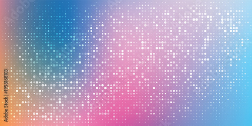 Abstract background with radiant vibrant spectral cyber dot matrix patterns.