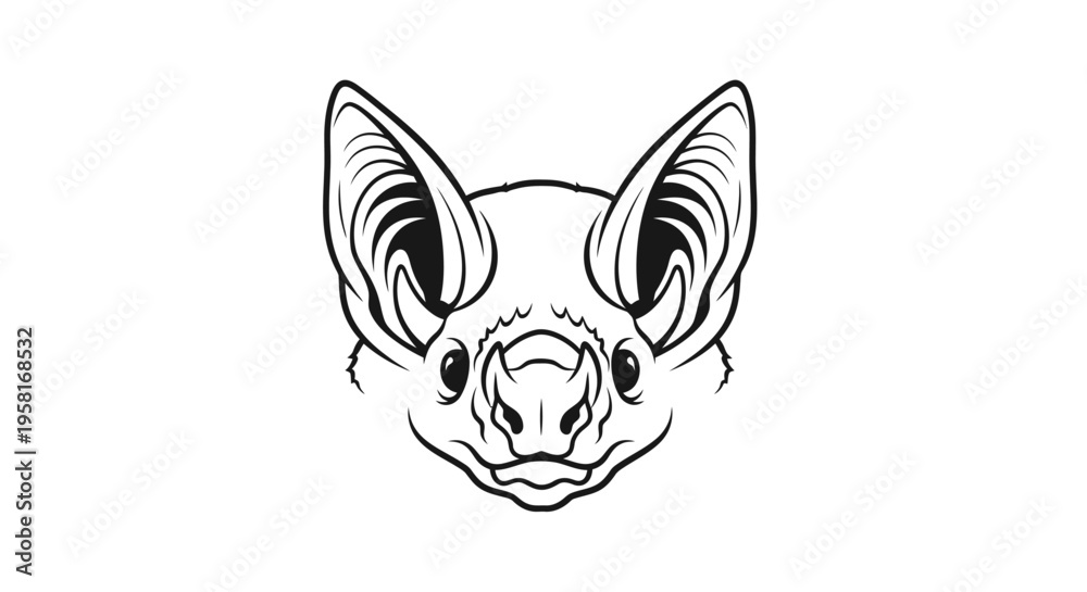 Fototapeta premium Detailed illustration of a rhinoceros head.