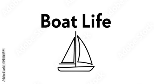 Vector sailboat icon for boat life and nautical designs