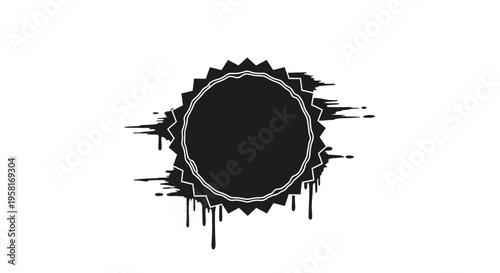 Black Circle with Jagged Edges.