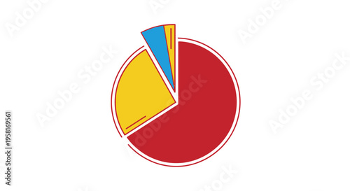 Colorful pie chart graph sections.