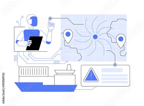 AI-Predictive Supply Chain Continuity Prediction abstract concept vector illustration.