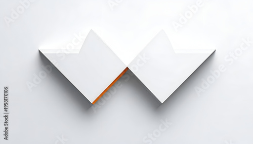 Free Download Abstract origami-style paper art forming a geometric double V shape with layered effect - GFXLoad