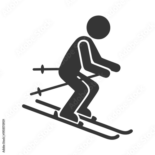 スキーをする人物のシルエットアイコン