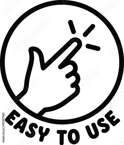 Easy to use icon with hand gesture