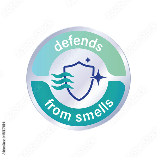 Professional defends silver label flat vector design for ultimate security protection and durable hygiene safety.