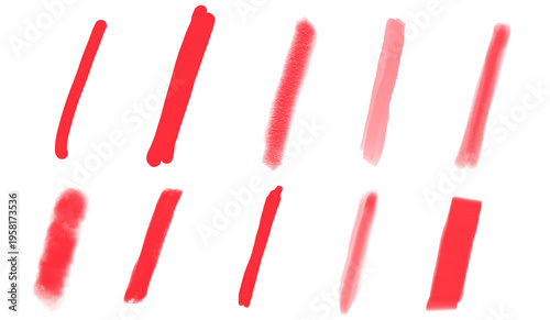 set of hand drawn red Slash