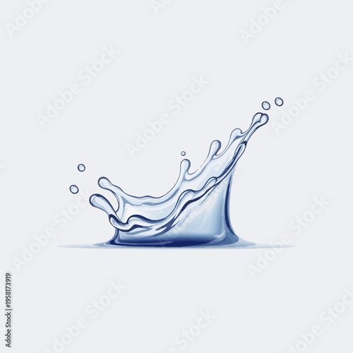 Vibrant clear blue water splash captured in dynamic motion, with sparkling droplets and a fresh, fluid texture, ideal for hydration and beverage promotions or clean energy concepts