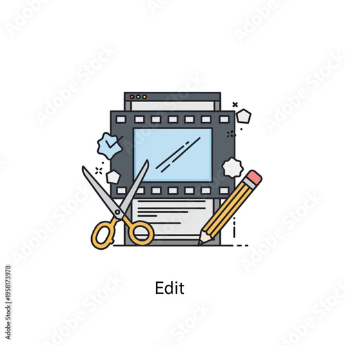 Creative digital media editing concept for content production with professional tools and an artistic workflow