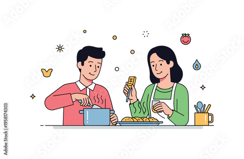 Preparing a warm meal for someone going through a difficult period, with gentle attention and nurturing gestures, emphasizing support through action.