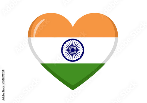 Heart Shaped Indian Flag Symbolizing Love for India.