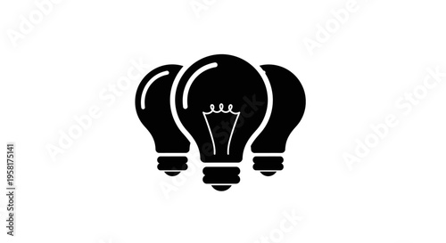 Black light bulbs in a row.