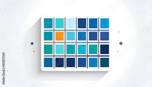 Colorful square blocks with gradient shades creating abstract grid pattern design