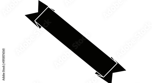 Black metallic arrowhead shaped object.