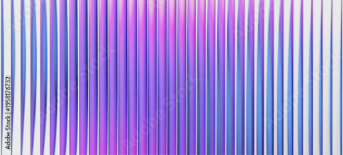 Ripple gradient glass background. Fractal texture effect with neon glow. Holographic vertical stripes background. Prismatic distortion. Dynamic pattern. Vibrant blue and purple. Vector illustration