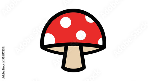 Colorful cartoon mushroom with spots.