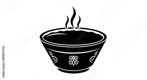 Steaming hot coffee cup design.