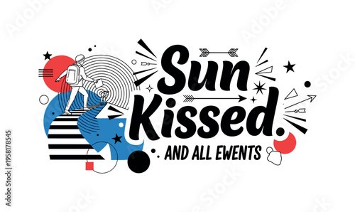 time traveler stepping onto abstract geometric pathway abstract circles lines and geometric shapes representing journey through eras black and white retro