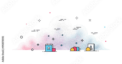 Grainy texture abstract background where a soft cloud of tiny dots forms a subtle gradient pattern across a clean surface. The composition highlights tactile